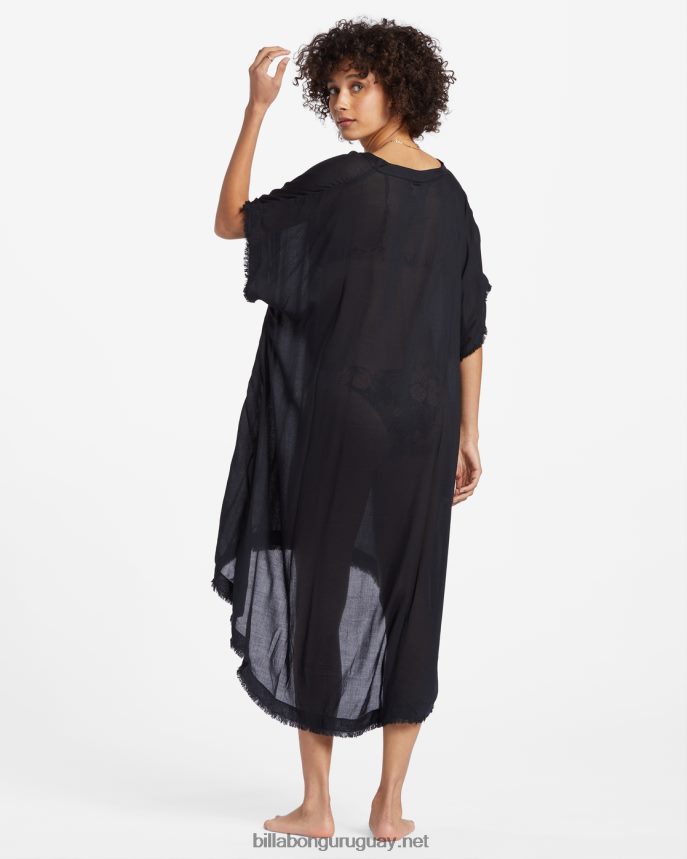 Encubrimiento de playa midi de Found Love mujer guijarro negro DR68441328 Billabong