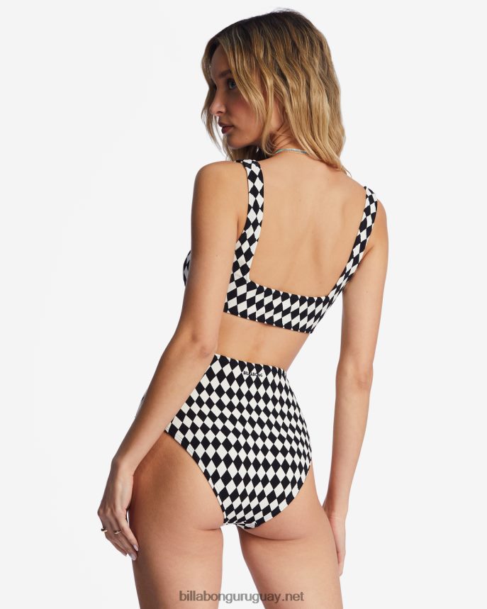 Braguitas de bikini retro altas Diamond Daze mujer guijarro negro DR68441465 Billabong