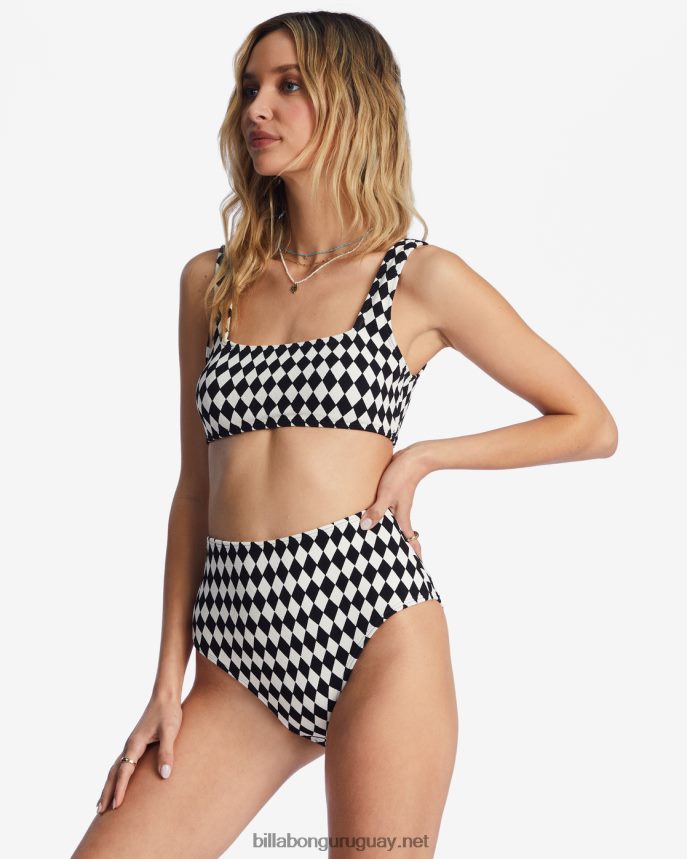 Braguitas de bikini retro altas Diamond Daze mujer guijarro negro DR68441465 Billabong