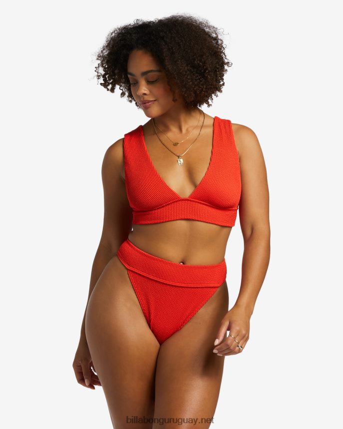 braguitas de bikini altas de verano de aruba mujer aloha rojo DR68441255 Billabong
