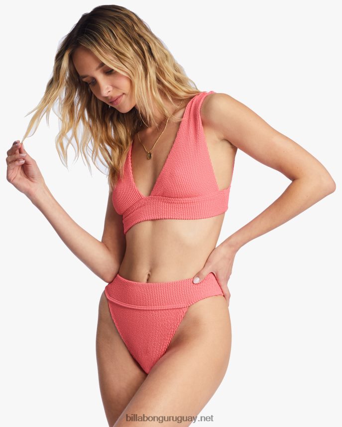 braguitas de bikini altas de verano de aruba mujer enamoramiento de coral DR68441459 Billabong