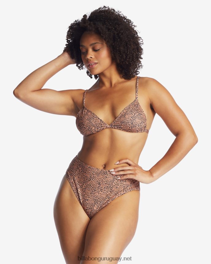 braguitas de bikini de cintura alta de hidden shore high maui mujer caramelo DR68441659 Billabong