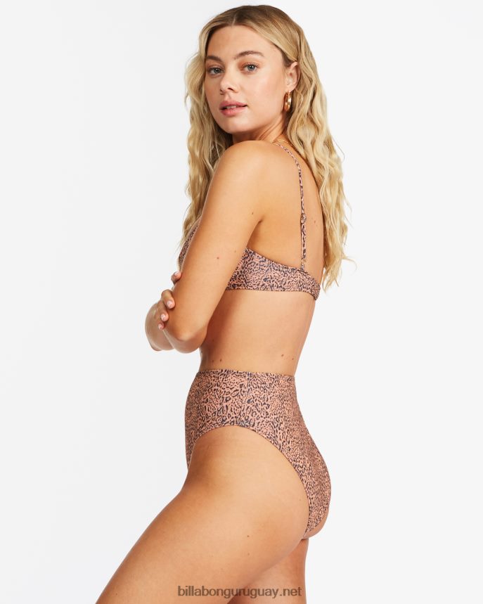 braguitas de bikini de cintura alta de hidden shore high maui mujer caramelo DR68441659 Billabong