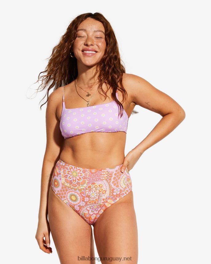 braguitas de bikini de pernera alta reversibles hi retro de billabong x smiley good times mujer multi DR68441473