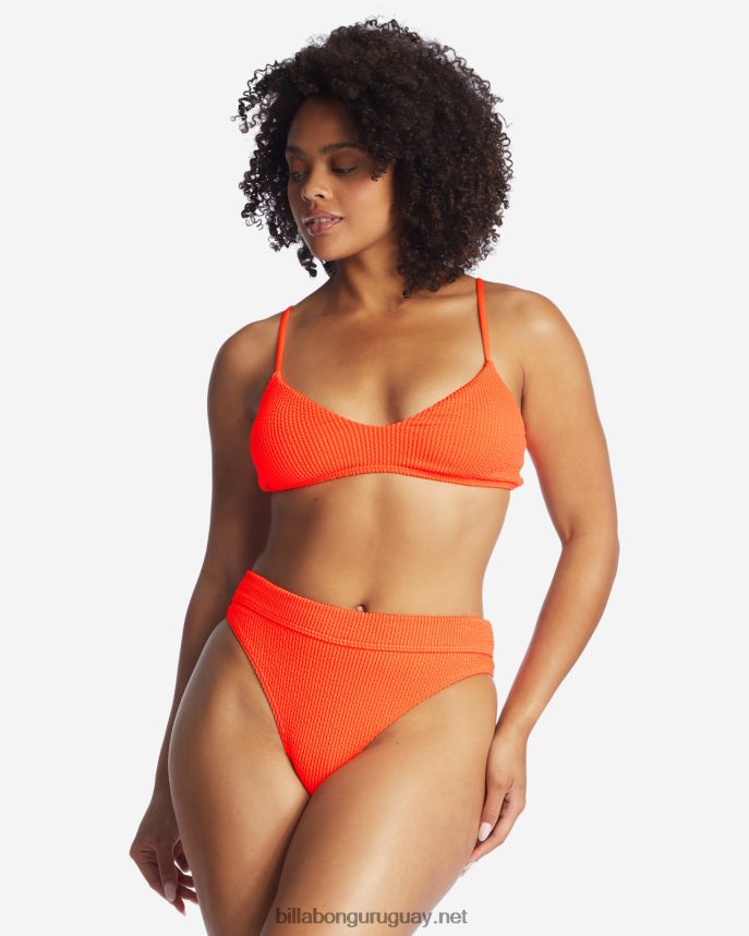 braguitas de bikini de verano high maui rider mujer naranja aplastada DR68441625 Billabong