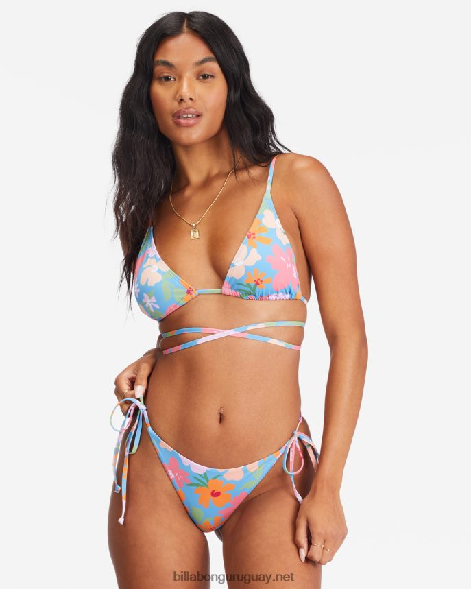 braguitas de bikini maya con lazos en los costados de campo de verano mujer felicidad azul DR68441573 Billabong