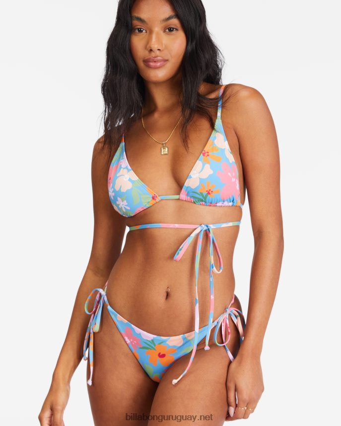 braguitas de bikini maya con lazos en los costados de campo de verano mujer felicidad azul DR68441573 Billabong