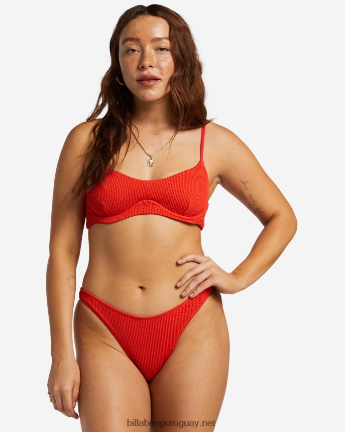 braguitas de bikini tropicales altas de verano mujer aloha rojo DR68441253 Billabong