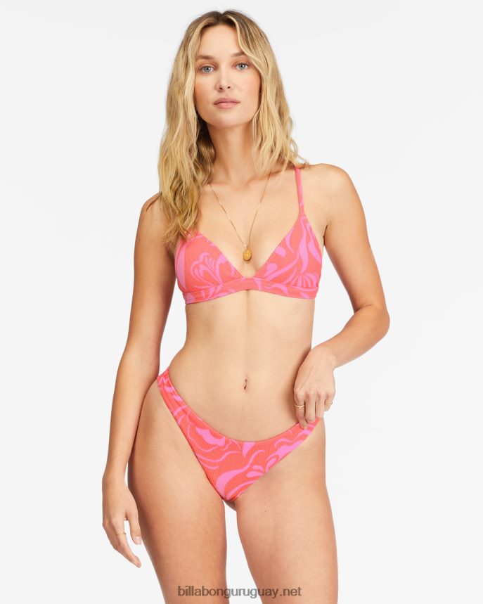 ella es un viaje tanga braguitas de bikini mujer coral de la vendimia DR68441553 Billabong