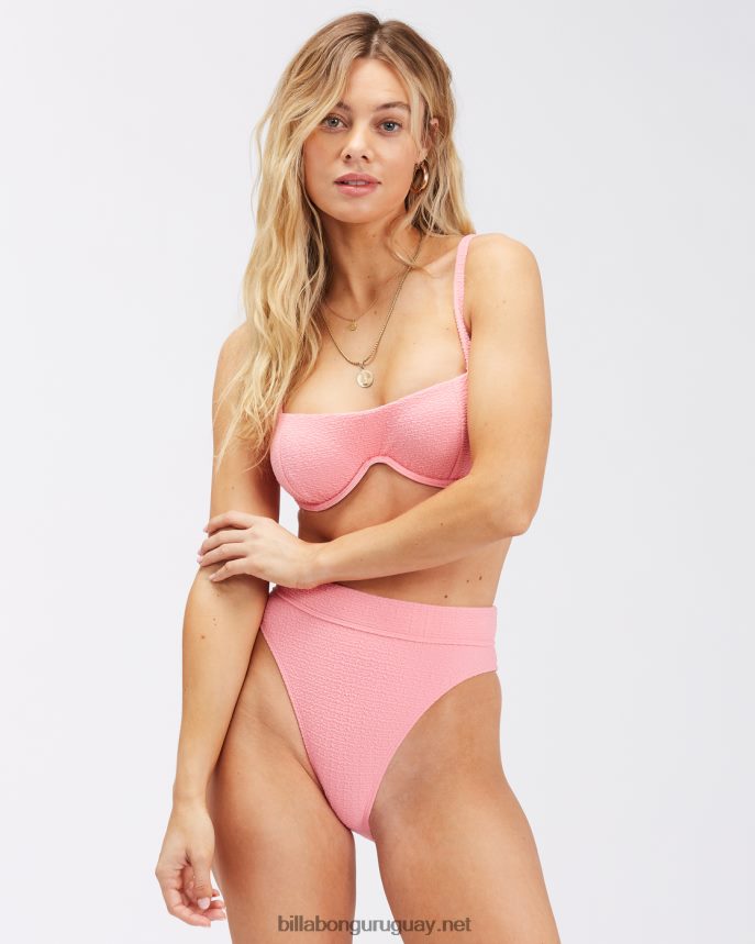 so dazed maui rider braguitas de bikini de talle alto mujer puesta de sol rosa DR68441678 Billabong