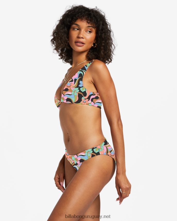 Top de bikini de triángulo reversible Don\'t Trip Ava mujer guijarro negro DR68441236 Billabong