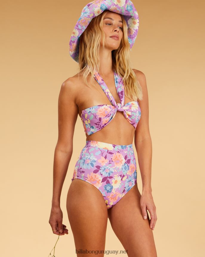 parte de arriba de bikini halter con diseño envolvente de jardín halleys rubio salado mujer multi DR68441539 Billabong