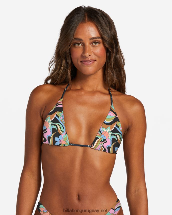 parte de arriba de bikini triángulo reversible don\'t trip mujer guijarro negro DR68441238 Billabong