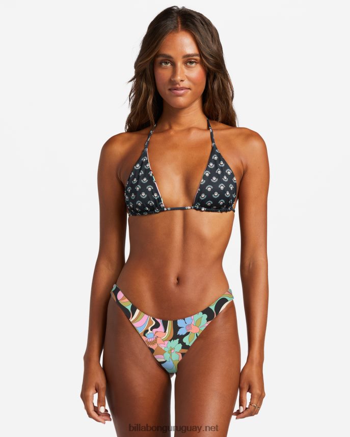 parte de arriba de bikini triángulo reversible don\'t trip mujer guijarro negro DR68441238 Billabong