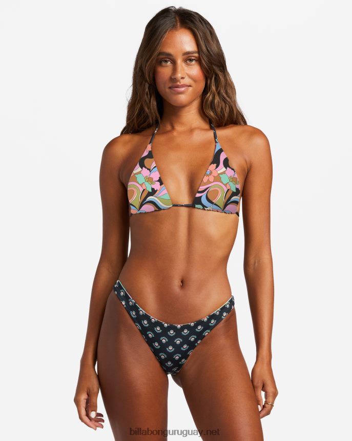 parte de arriba de bikini triángulo reversible don\'t trip mujer guijarro negro DR68441238 Billabong