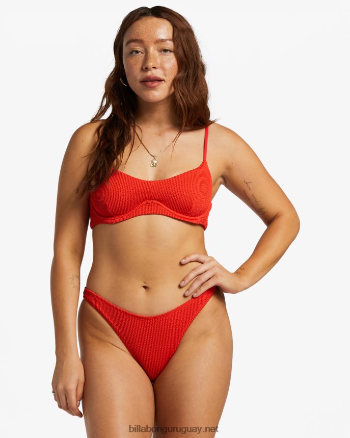 parte superior de bikini con aros Kensley alta de verano mujer aloha rojo DR68441252 Billabong
