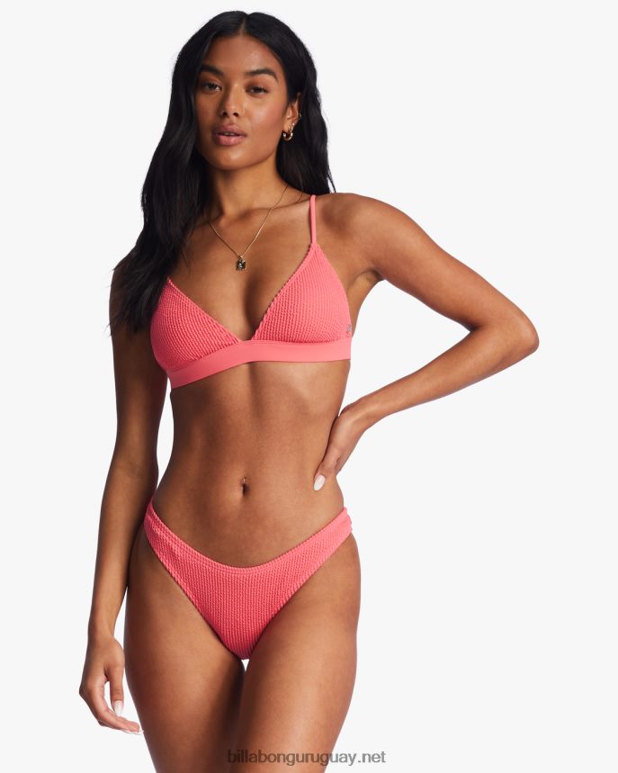 parte superior de bikini de triángulo fijo alto de verano mujer enamoramiento de coral DR68441293 Billabong