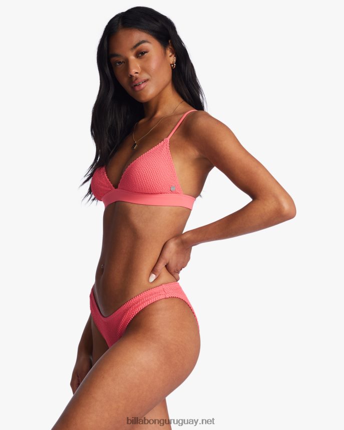 parte superior de bikini de triángulo fijo alto de verano mujer enamoramiento de coral DR68441293 Billabong