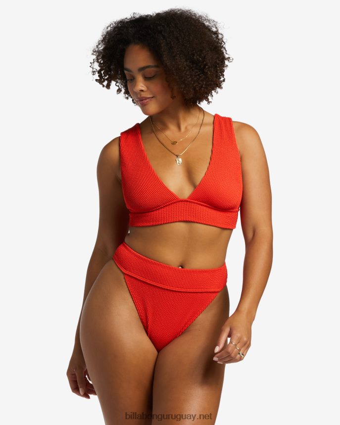 parte superior de bikini de verano con escote pronunciado mujer aloha rojo DR68441254 Billabong