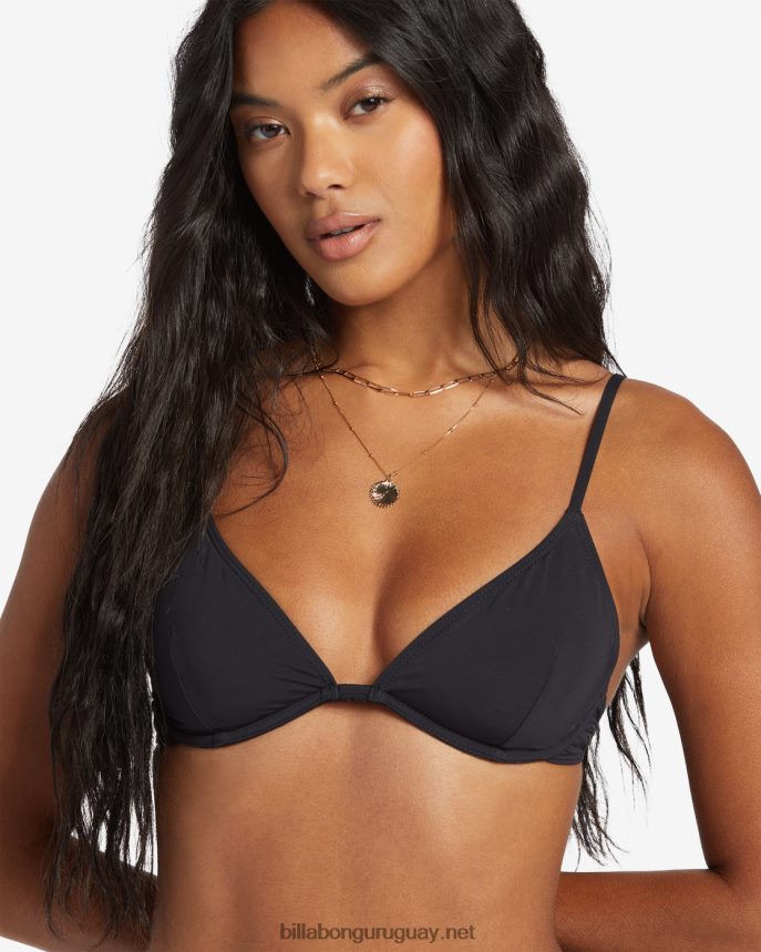 sol searcher top de bikini con aros reese mujer guijarro negro DR68441321 Billabong