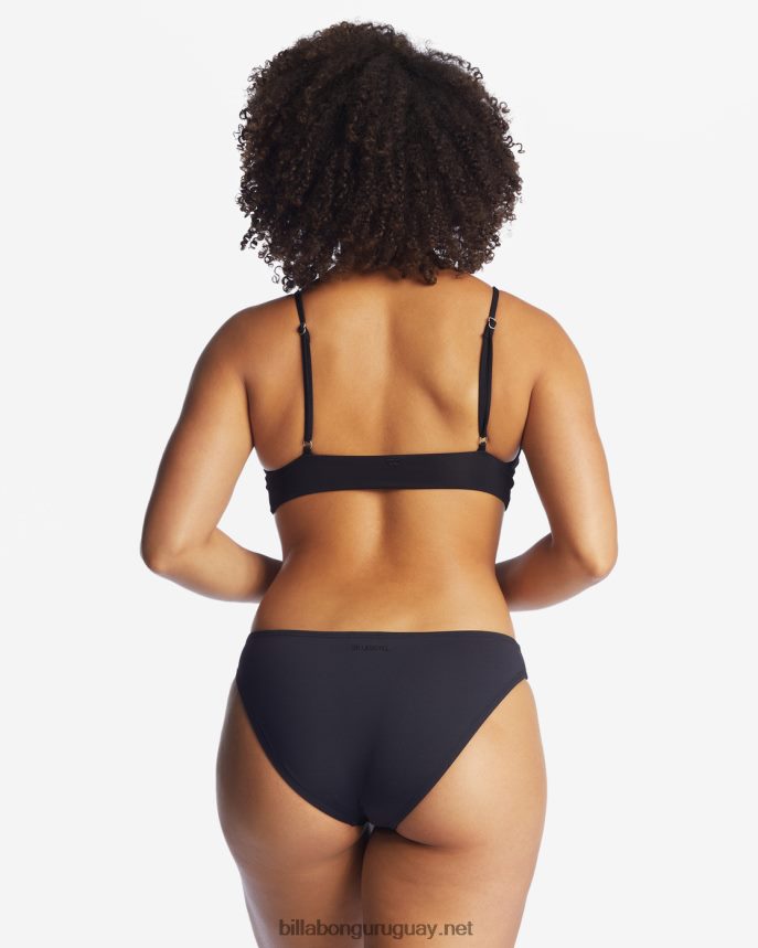 top de bikini de tirantes con escote en V Sol Searcher mujer guijarro negro DR68441686 Billabong
