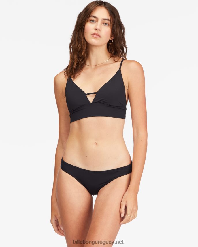 top de bikini de tirantes con escote en V Sol Searcher mujer guijarro negro DR68441686 Billabong