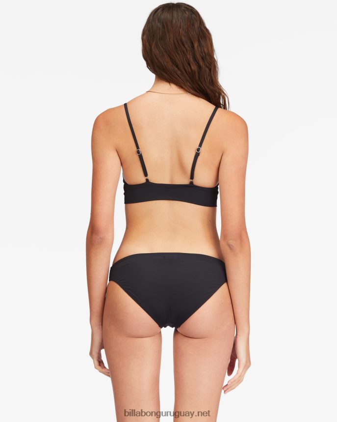top de bikini de tirantes con escote en V Sol Searcher mujer guijarro negro DR68441686 Billabong