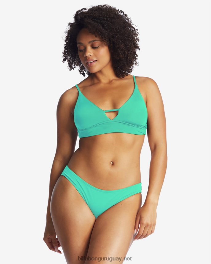 top de bikini de tirantes con escote en V Sol Searcher mujer verde tropical DR68441631 Billabong
