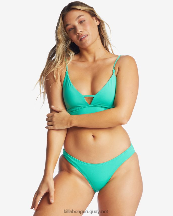 top de bikini de tirantes con escote en V Sol Searcher mujer verde tropical DR68441631 Billabong
