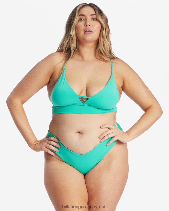 top de bikini de tirantes con escote en V Sol Searcher mujer verde tropical DR68441631 Billabong