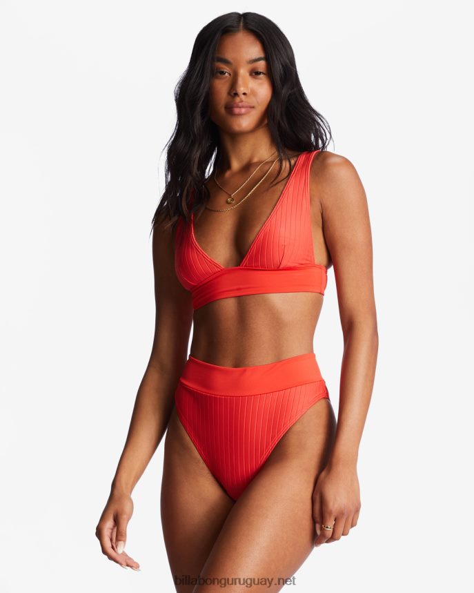 top de bikini de triángulo con escote remi alineado mujer amapola brillante DR68441482 Billabong