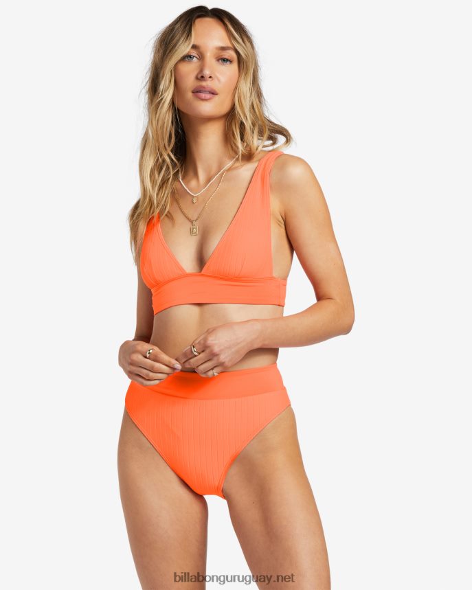 top de bikini de triángulo con escote remi alineado mujer melocotón poppin DR68441231 Billabong