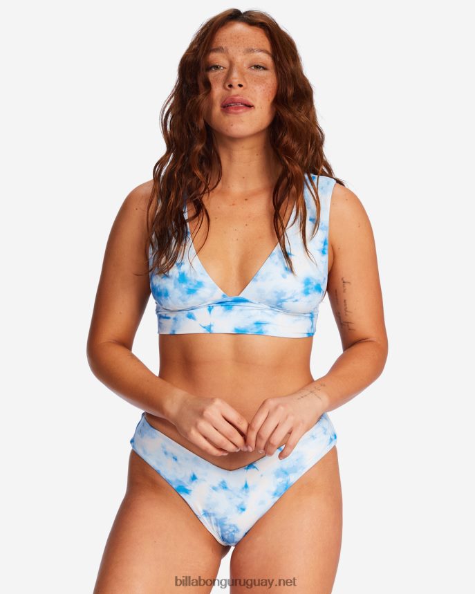 top de bikini escotado azul blanqueado mujer azul clásico DR68441569 Billabong