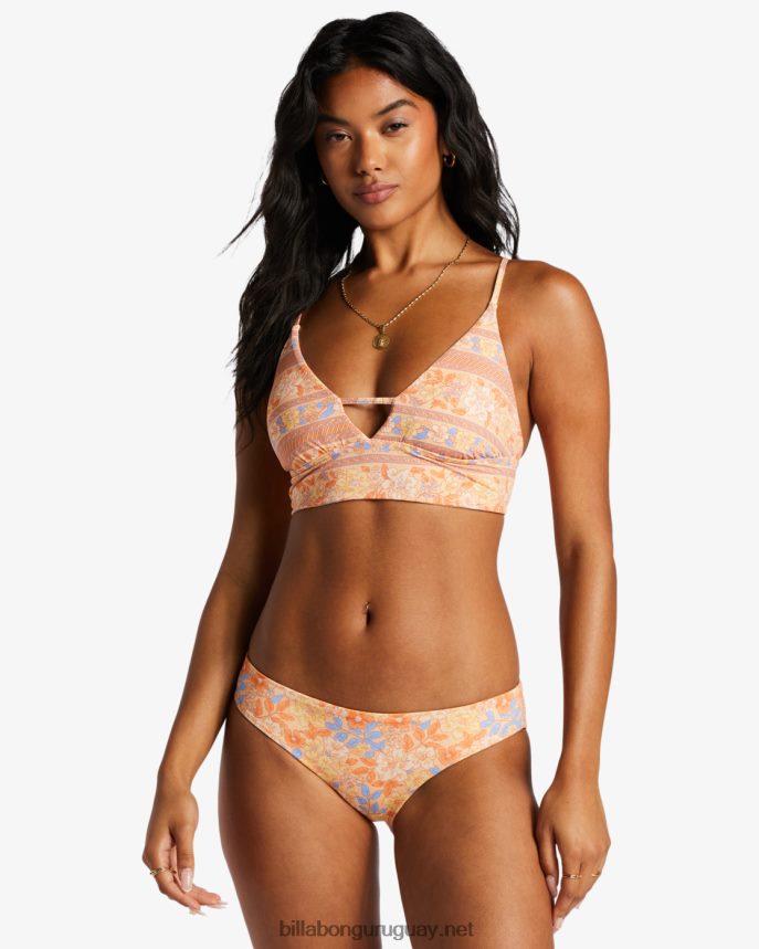 top de bikini reversible con escote en V de fine by me mujer melón claro DR68441381 Billabong