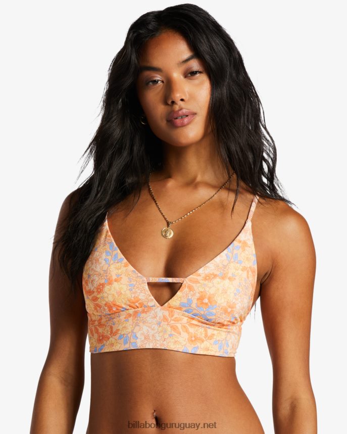top de bikini reversible con escote en V de fine by me mujer melón claro DR68441381 Billabong