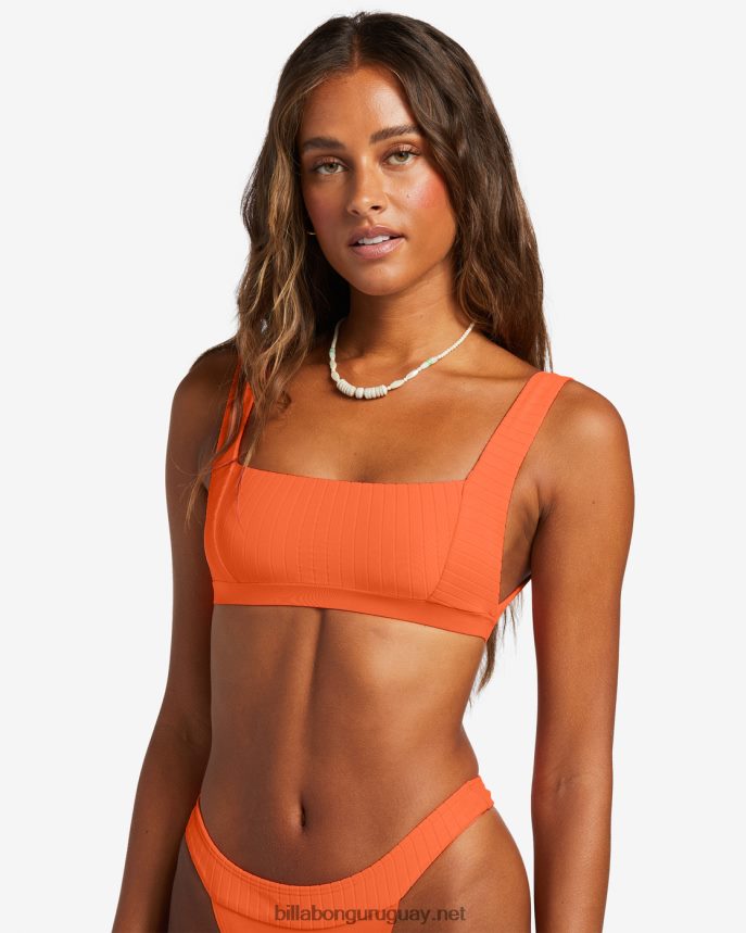 top de bikini sin mangas alineado mujer melocotón poppin DR68441233 Billabong