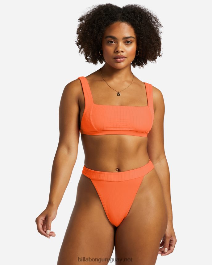 top de bikini sin mangas alineado mujer melocotón poppin DR68441233 Billabong