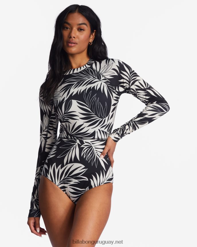 spotted in paradise upf 50 traje de baño de una pieza de manga larga mujer gorra blanca DR68441440 Billabong