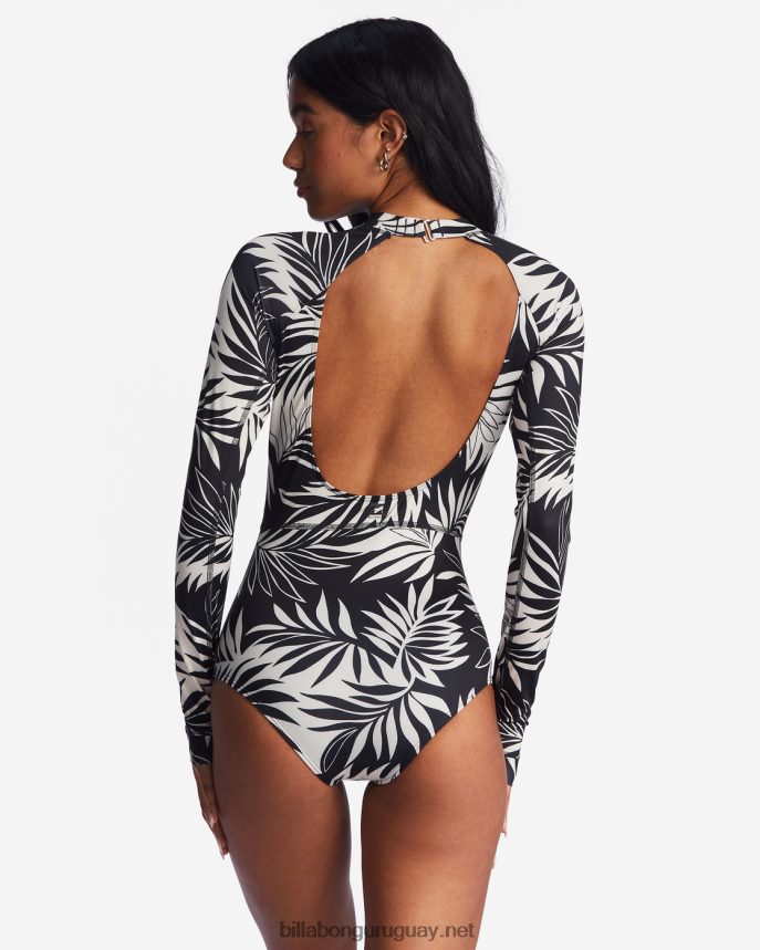 spotted in paradise upf 50 traje de baño de una pieza de manga larga mujer gorra blanca DR68441440 Billabong