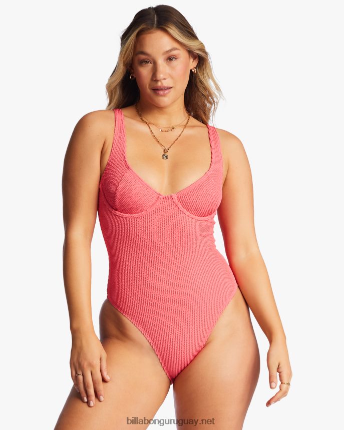 traje de baño de una pieza alto de verano mujer enamoramiento de coral DR68441295 Billabong