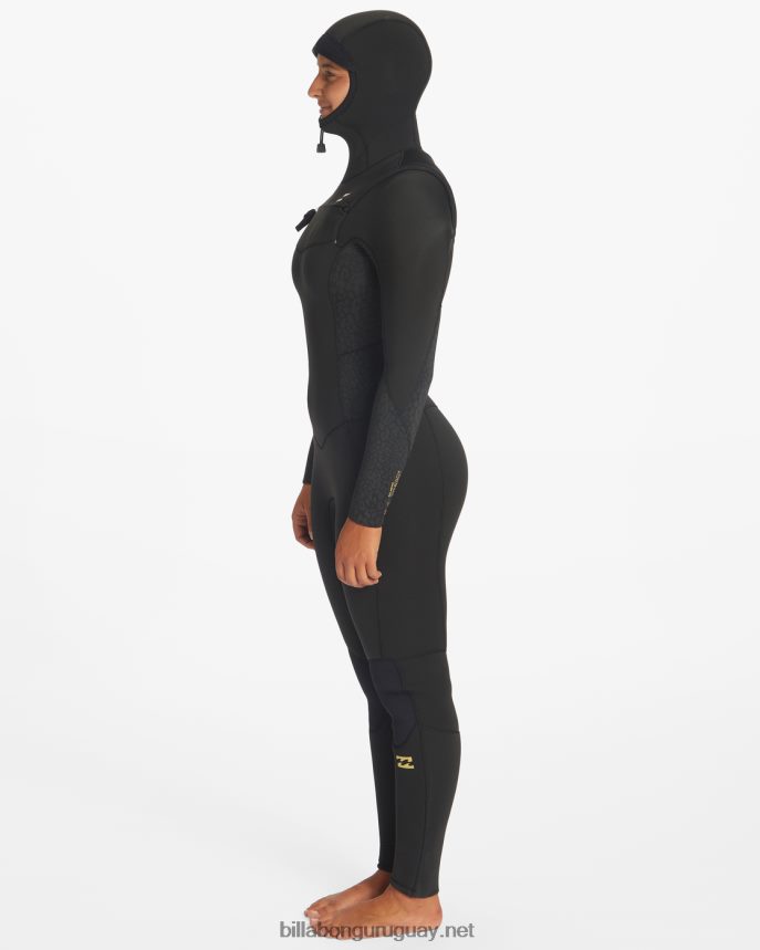 Traje de neopreno completo 5/4 Synergy con capucha y cremallera en el pecho mujer negro salvaje DR68442572 Billabong