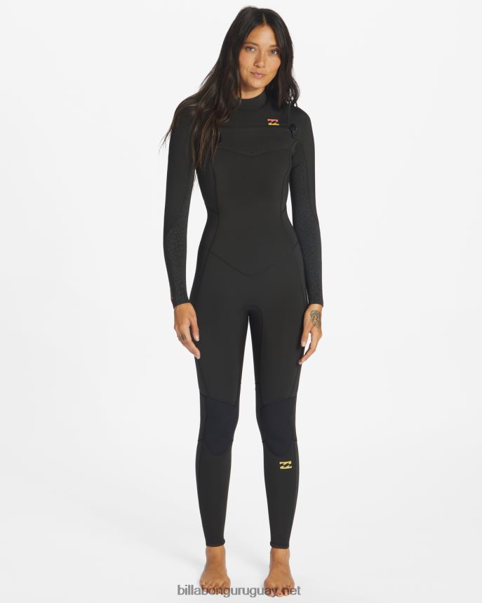 Traje de neopreno completo con cremallera en el pecho 3/2 synergy mujer negro salvaje DR68442565 Billabong