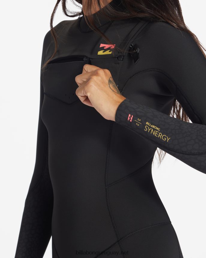 Traje de neopreno completo con cremallera en el pecho 4/3 Synergy mujer negro salvaje DR68442566 Billabong