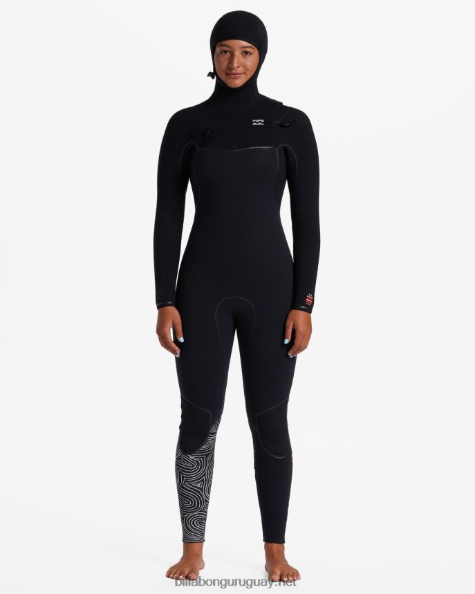 Traje de neopreno con capucha y cremallera en el pecho de 5/4 hornos mujer senderos de medianoche DR68442569 Billabong