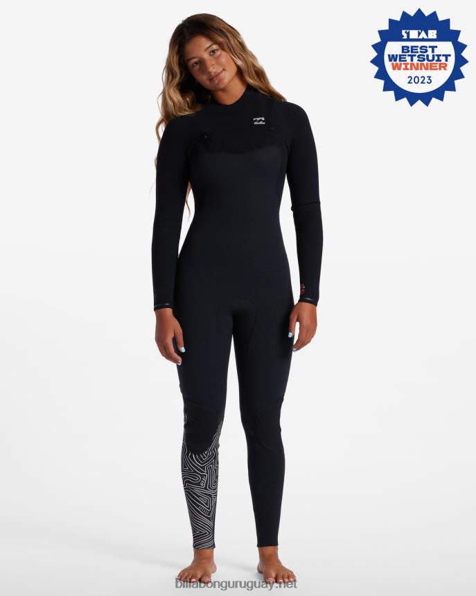 Traje de neopreno con cremallera en el pecho de 3/2 hornos mujer senderos de medianoche DR68442571 Billabong