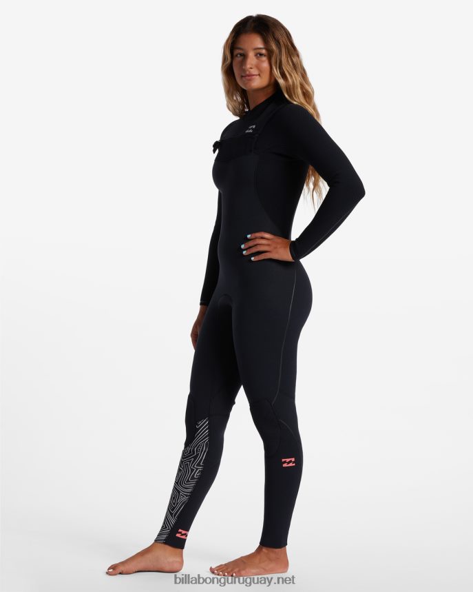 Traje de neopreno con cremallera en el pecho de 3/2 hornos mujer senderos de medianoche DR68442571 Billabong