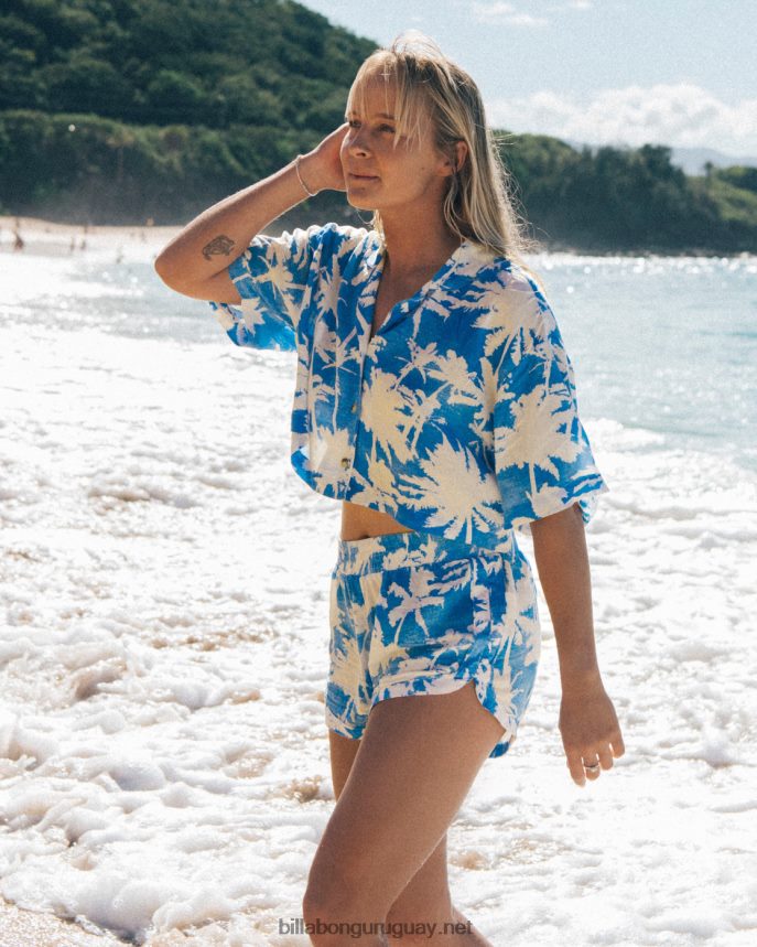 El sol brilla shorts elásticos mujer hawai azul DR68441969 Billabong
