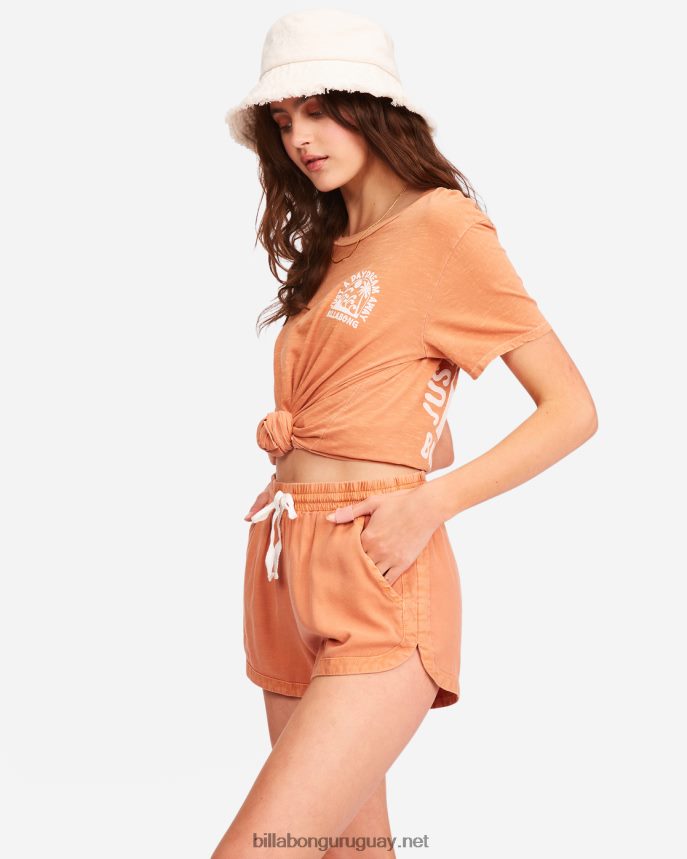 pantalones cortos con cinturilla elástica mujer caramelo DR68442322 Billabong