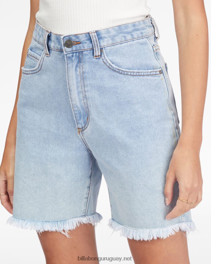 pantalones cortos de mezclilla de mucho tiempo mujer dulce azul DR68442256 Billabong