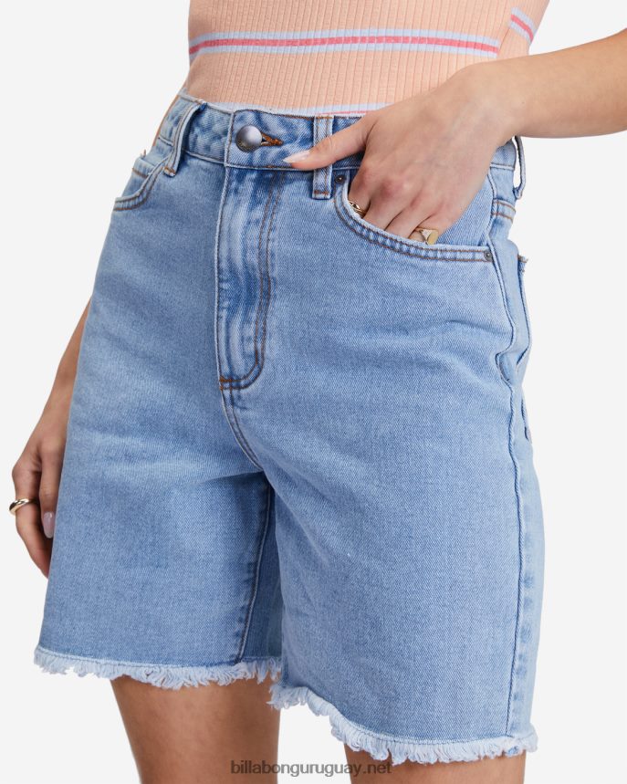 pantalones cortos de mezclilla de mucho tiempo mujer dulce azul DR68442288 Billabong